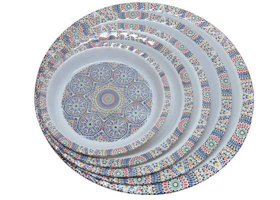 ভালো দাম হোটেল / রেস্তোঁরা অবিচ্ছিন্ন জন্য কাস্টম প্রিন্টেড মেলামাইন সার্ভিং ট্রে অনলাইন