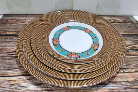 ভালো দাম বিপিএ মুক্ত ব্লু ফ্লাওয়ার ডিজাইন 12pcs প্লেট এবং বাটি মেলামাইন ডিনারওয়্যার সেট ক্যাম্পিং টেবিলওয়্যার ডিশওয়াশার নিরাপদ অনলাইন